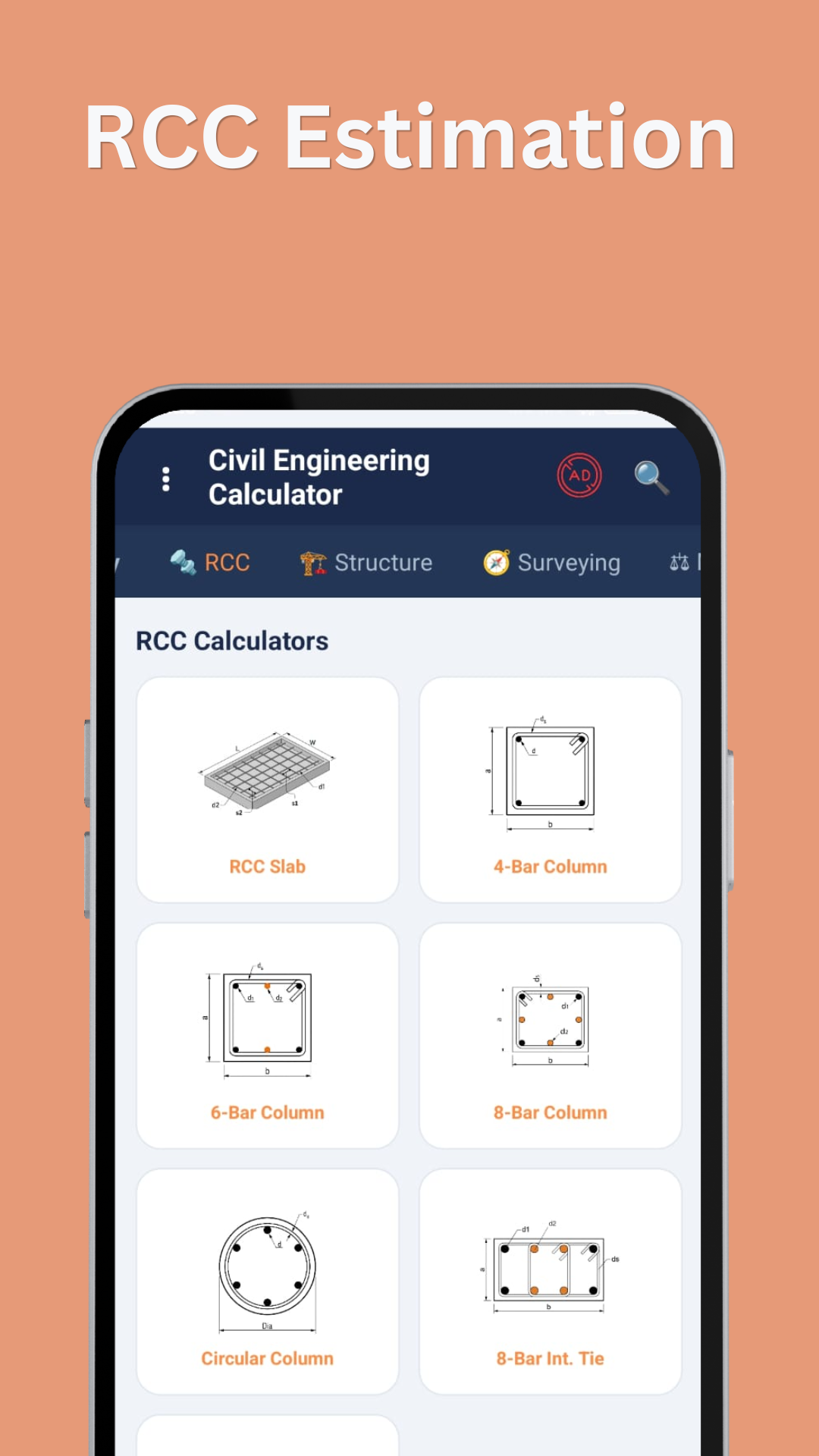 RCC concrete reinforcement volume